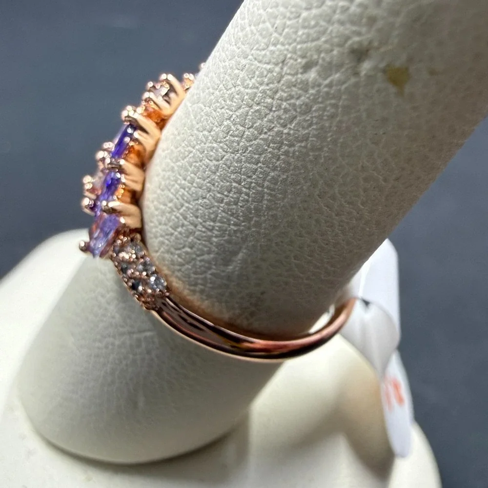 Bomb Party As You Like It‎ Size 6 Ring Amethyst CZ RBP5768 Rose Gold Plating